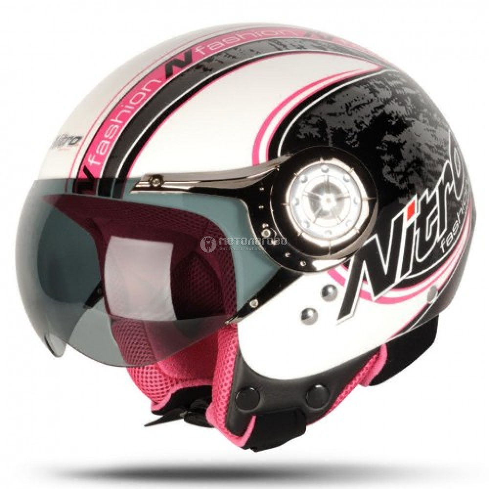 Шлем женский полулицевик Nitro x546-av blade prlwht/pink/blk