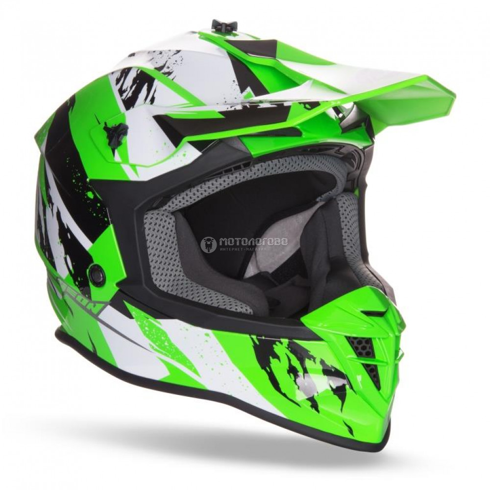 Шлем GEON 633 MX Fox Кросс Black /Neon Green